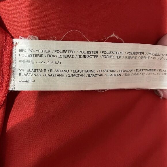 Mango Suit Collection Dress Women Size 4 Red Flutter Hem Short Sleeve Classic … - Picture 7 of 8